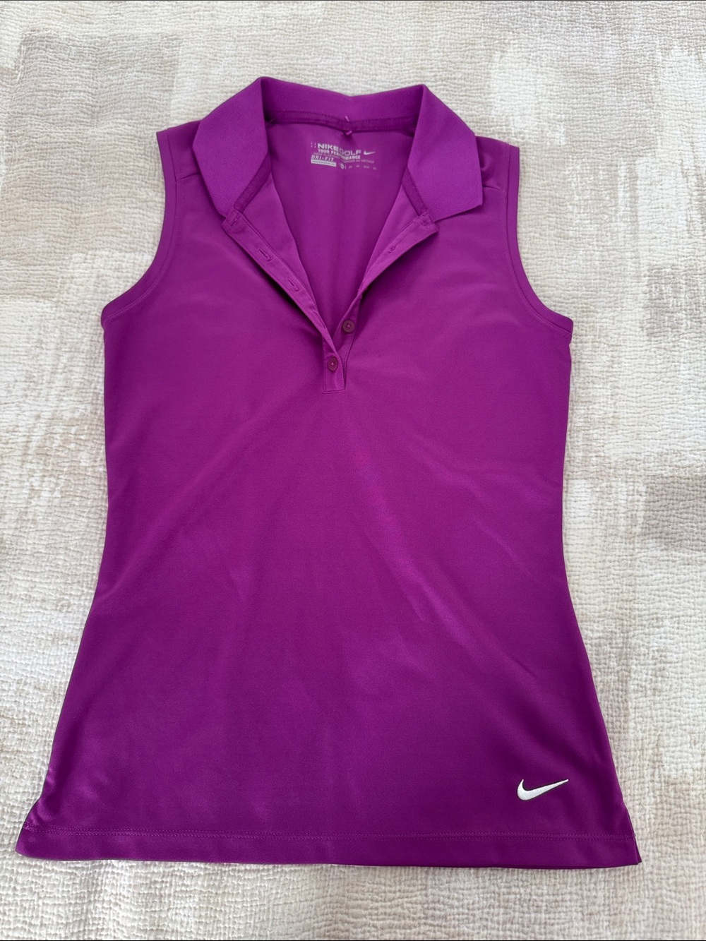 Nike Golf Performance Tour Women's Magenta Sleeveless Polo Tank Top